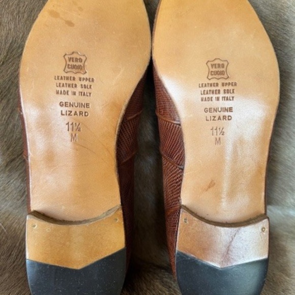 Brown Lizard Leather DANIELE FERRADINI Dress Loafers 11.5 [VINTAGE - NEVER WORN] - Picture 7 of 11